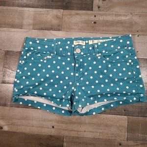 Indigo Rein Jean Shorts Juniors 11 Blue Hot Pants Womens Polka Dots Denim